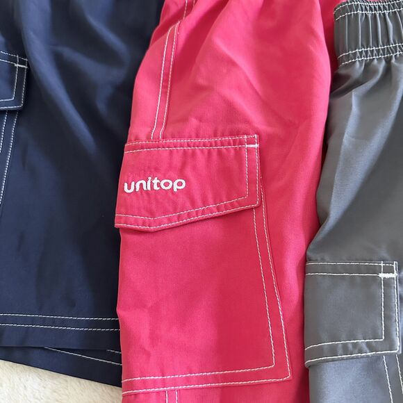 Set of 3 Unitop Swim Shorts Women's Size S Red Gray Navy Board Shorts Lined - Picture 2 of 14